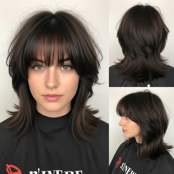 wolf cut curtain bangs