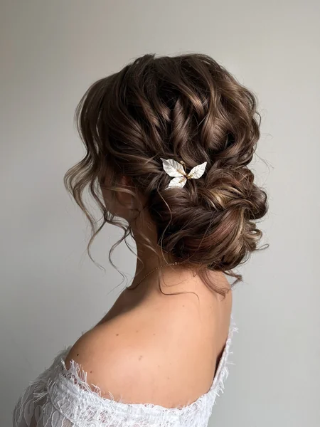 Romantic Curly Updo for Weddings