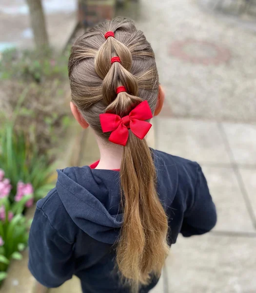 Bubble Ponytail for School Hair