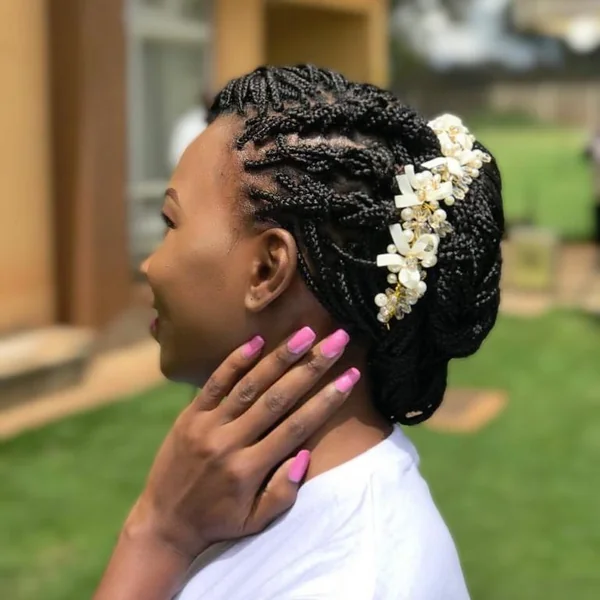 Braided Updo with Pearl Accessories