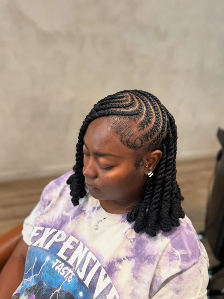 Short Lemonade Braids with Rope Twist Ends