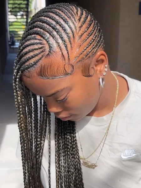 Golden Ombre Lemonade Braids with Fishbone Design
