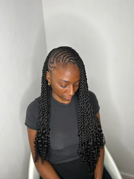 Lemonade Braids with Long Rope Twist Curly Ends
