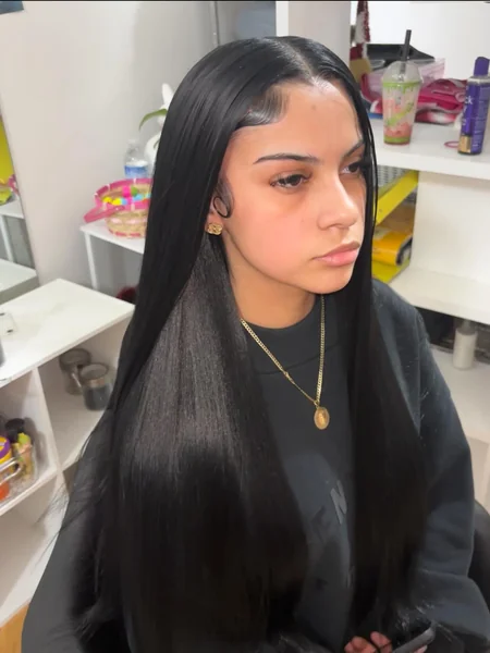 Long Sleek Straight Quick Weave Side Part
