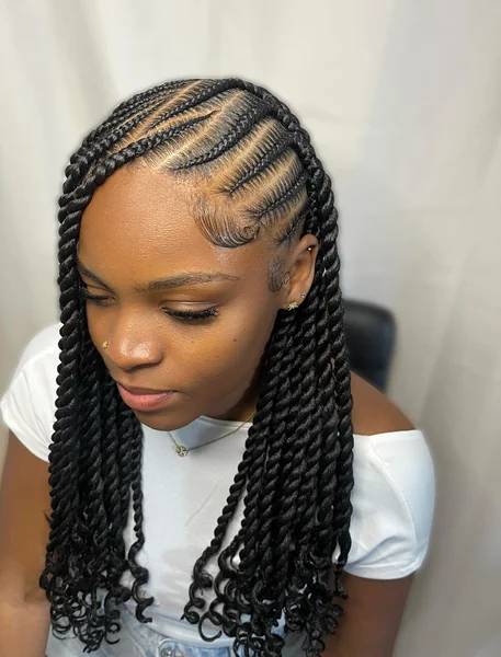 Cornrow Top with Medium Rope Twists