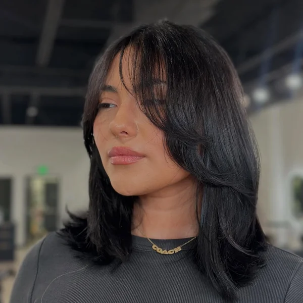 Black Long Bob Side Fringe