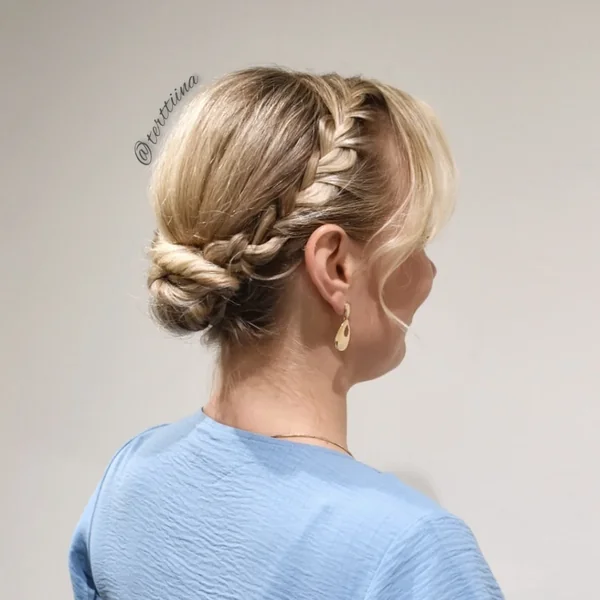 French Braid Bun Hairstyles