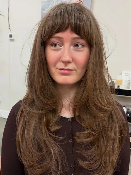 Full Blunt Fringe On Layers