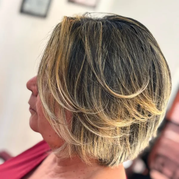 Choppy Layered Wedge with Balayage