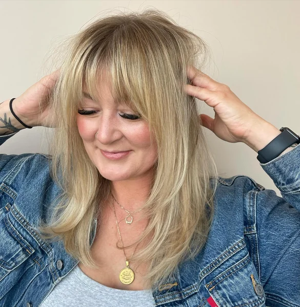 Candid Blonde Fringe Shag
