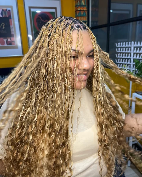 Golden Blonde Boho Braids