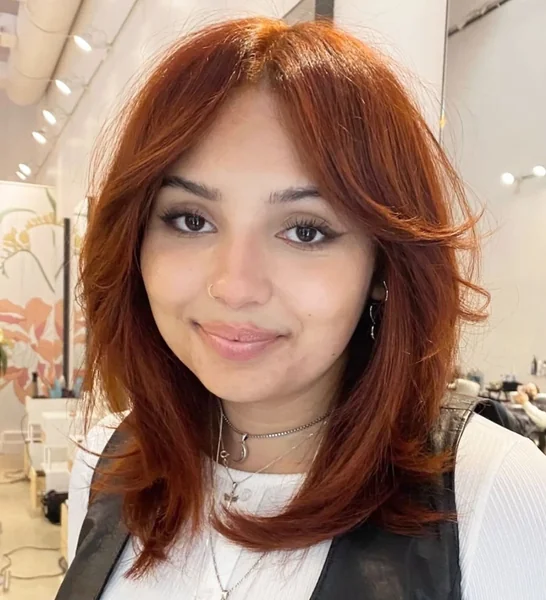 Auburn Shag With Side Fringe