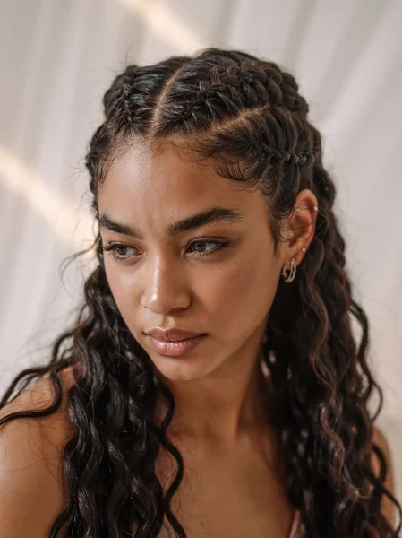 Natural Curly Cornrow Style