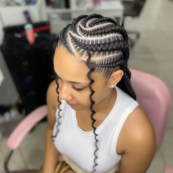 Long Single Cornrow Braids
