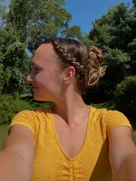 Dutch Braids into Space Buns