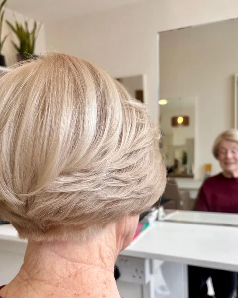 Blonde Stacked Wedge, Back View