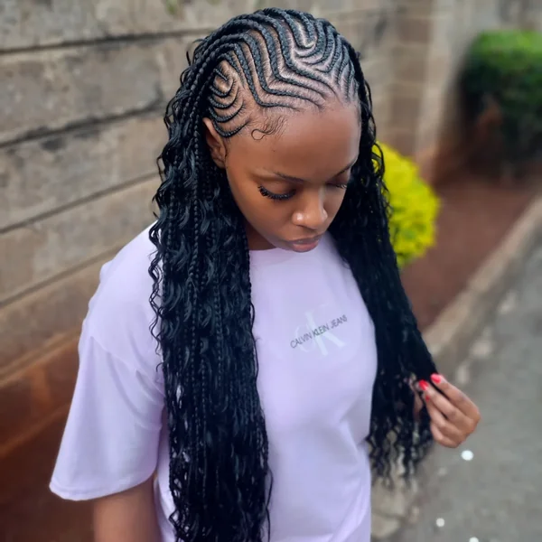 Spiral Pattern Cornrow Braids