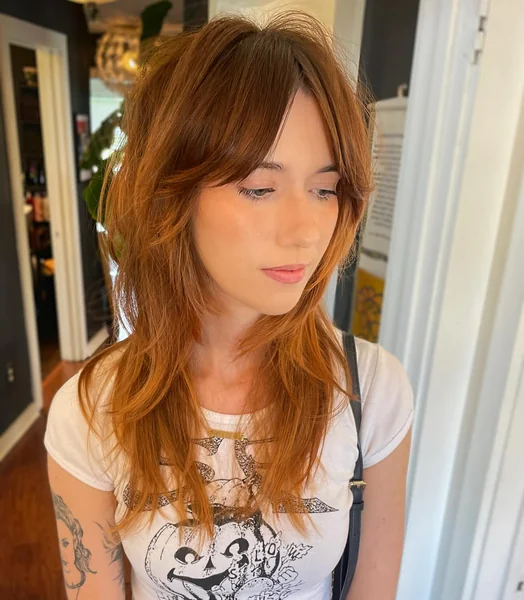 Copper Shag With Curtain Fringe