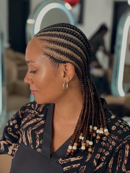 Cornrows into Thin Twist Updo