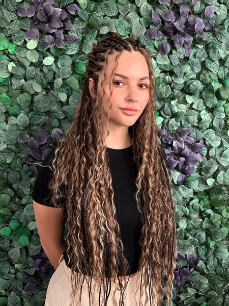 Boho Braids With Warm Highlights
