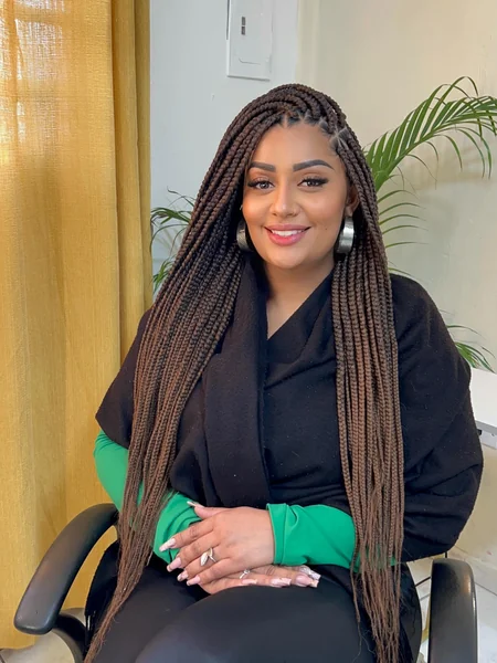 Long Brown Ombre Box Braids