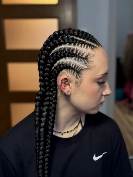 Classic Cornrows with Blonde Highlights