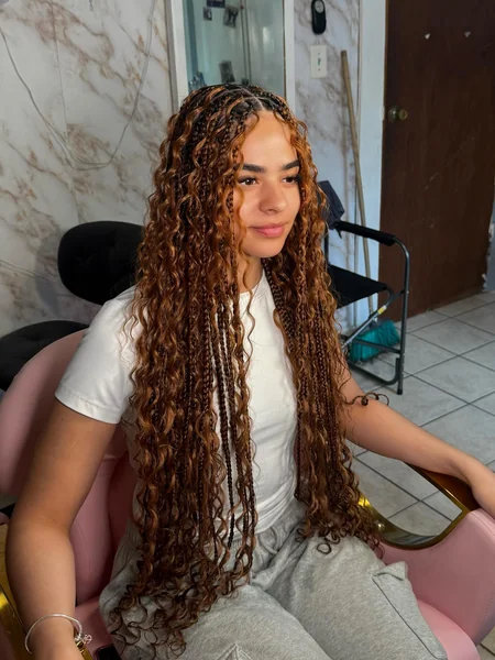 Caramel Boho Braids Hairstyle