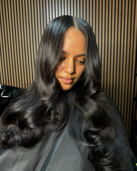 Sleek Waves Middle Part Sew In