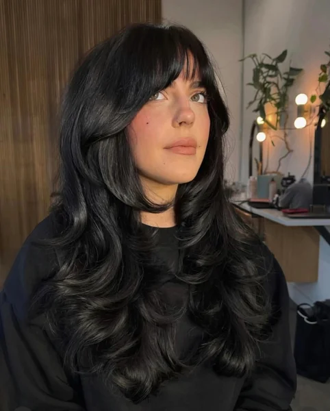 Glossy Black Full Fringe