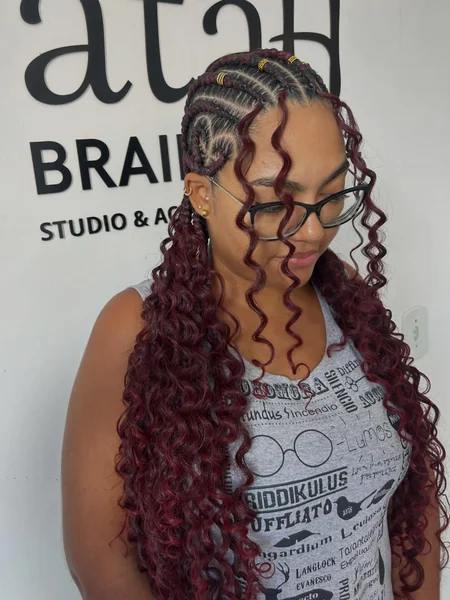 Ghana Weaving Hairstyle For Round Face