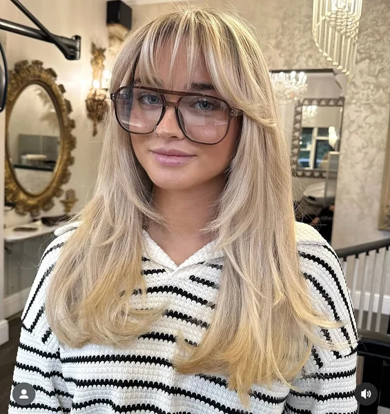 Full Fringe Styled With Glasses