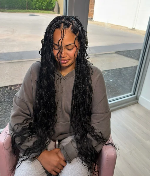 Natural Wet-Look Boho Braids