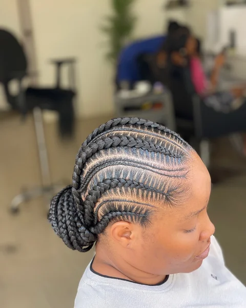 Ghana Weaving All-Back Hairstyle