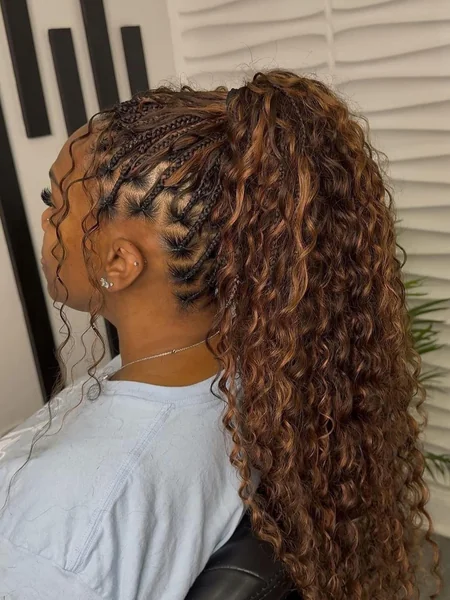 Boho Braids High Ponytail Updo