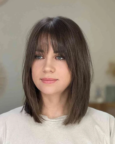 Long Bob With Blunt Fringe