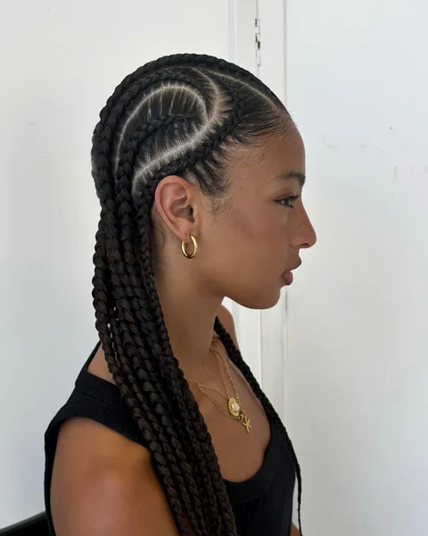 Spiral Swirl Cornrow Design
