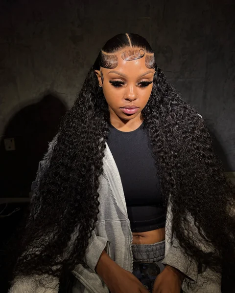 Frontal Curly Wig With Laid Edges