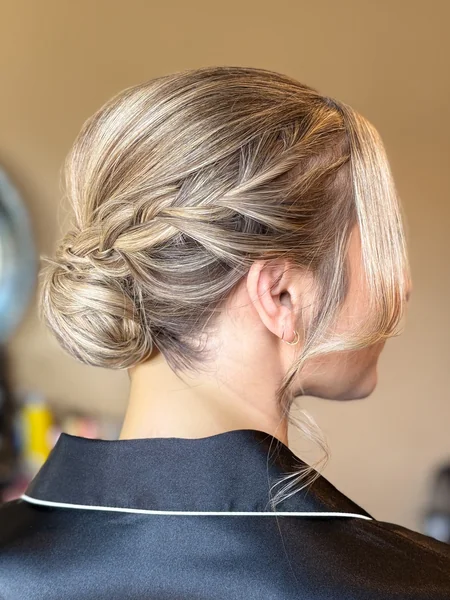 Side Braid Low Bun