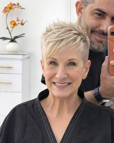 Spiky Textured Blonde Pixie