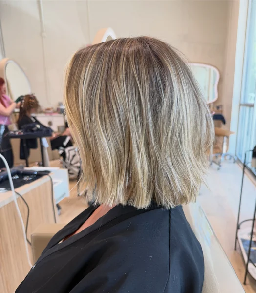 Textured Blonde Bob with Balayage