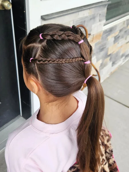 Two Braids into a Ponytail