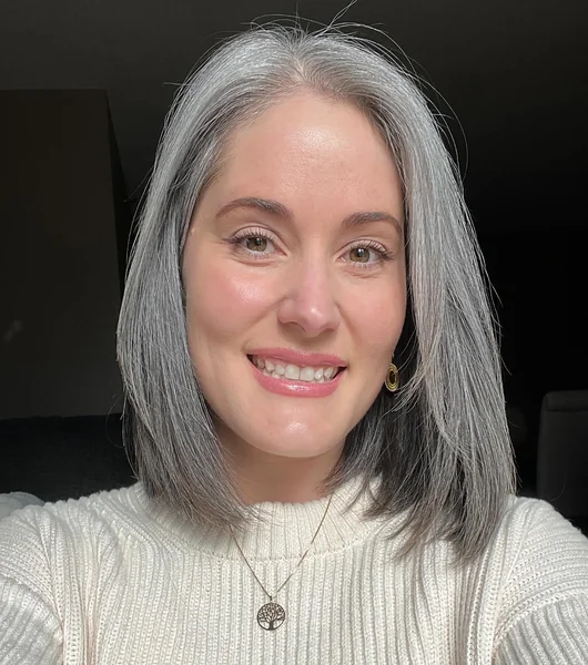 Glossy Straight Gray Bob
