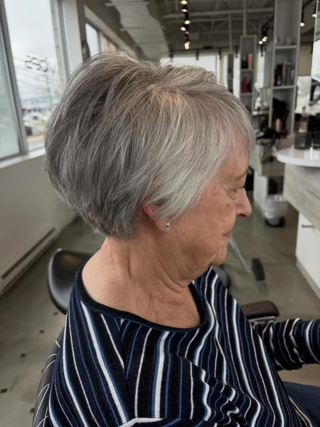 Short Layered Bob for Silver Hair