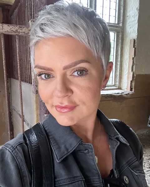 Silver Pixie with Long Bang
