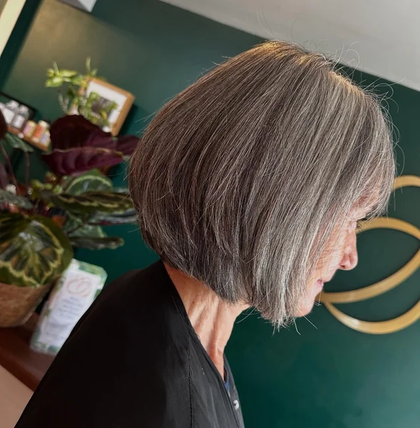 Textured Bob with Green Wall Backdrop