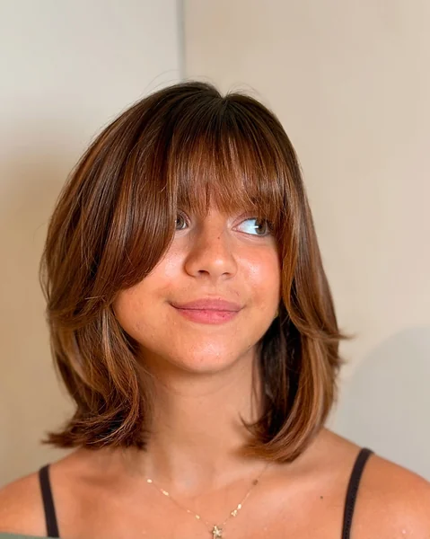 Shaggy Layered Bob with Full Bangs