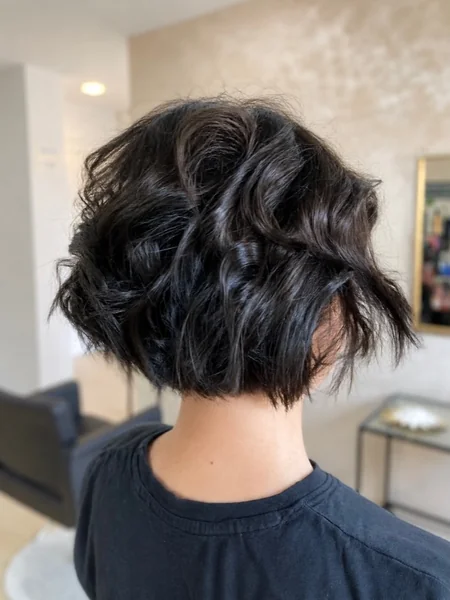 Messy Wavy Bob Updo Look