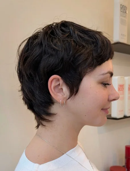Wavy Tousled Pixie for Thick Hair