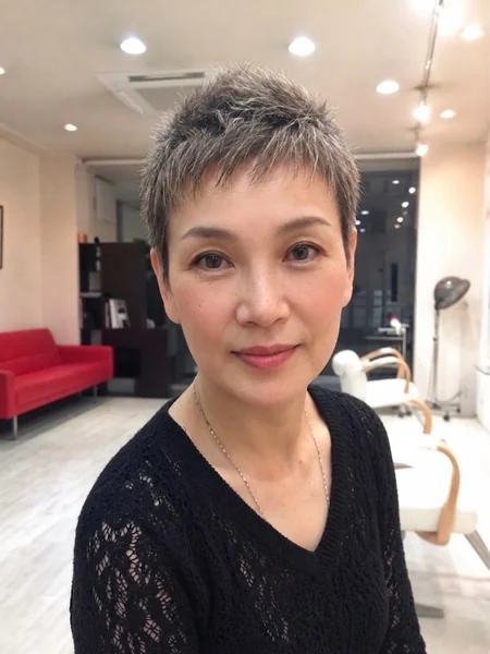 Short Textured Gray Pixie