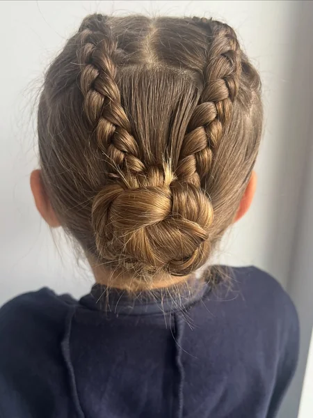 French Braids into a Bun Updo